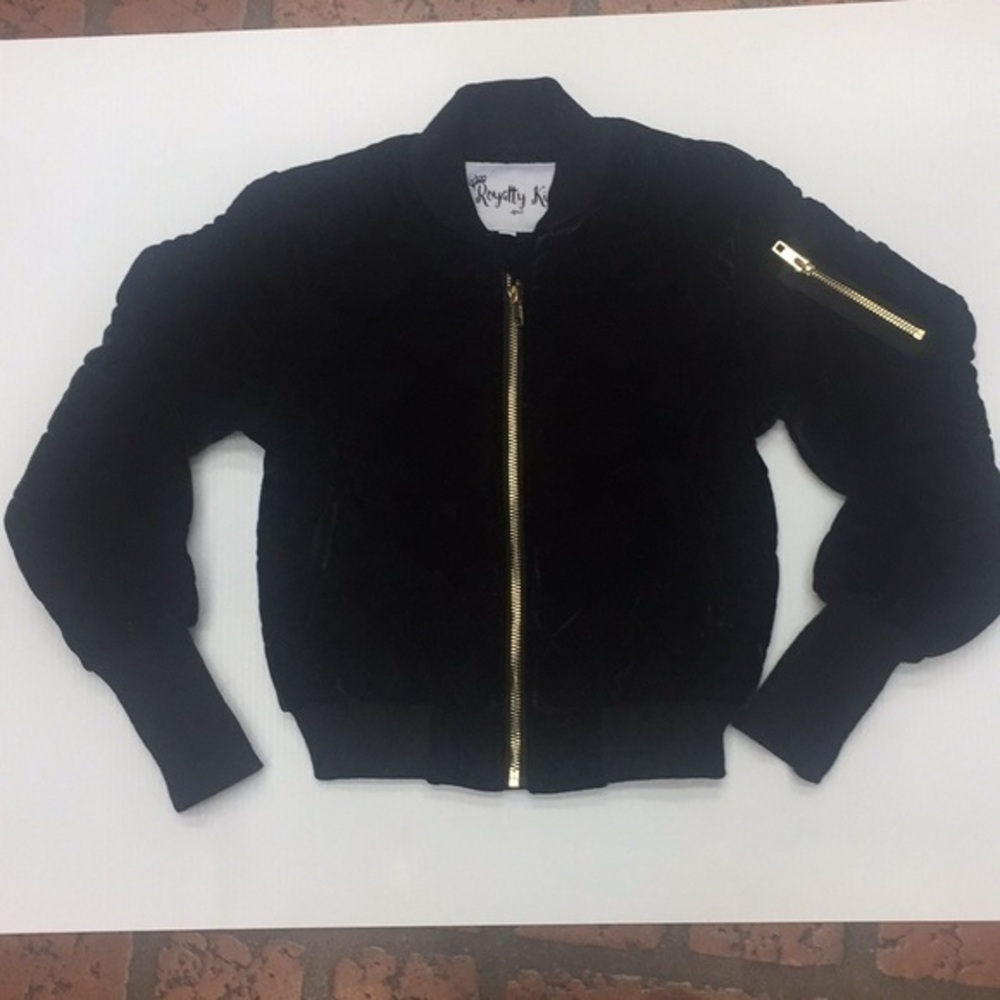 Royalty Kids Apparel bow down bomber jacket 5-6 y